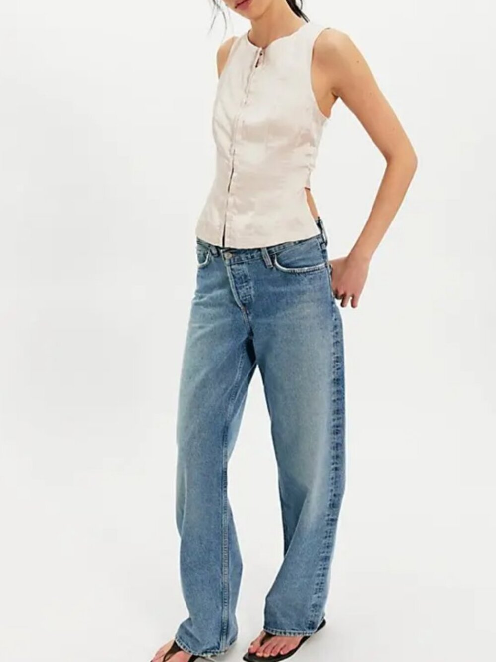 NWT Free People Odessa Top in Silver Peony